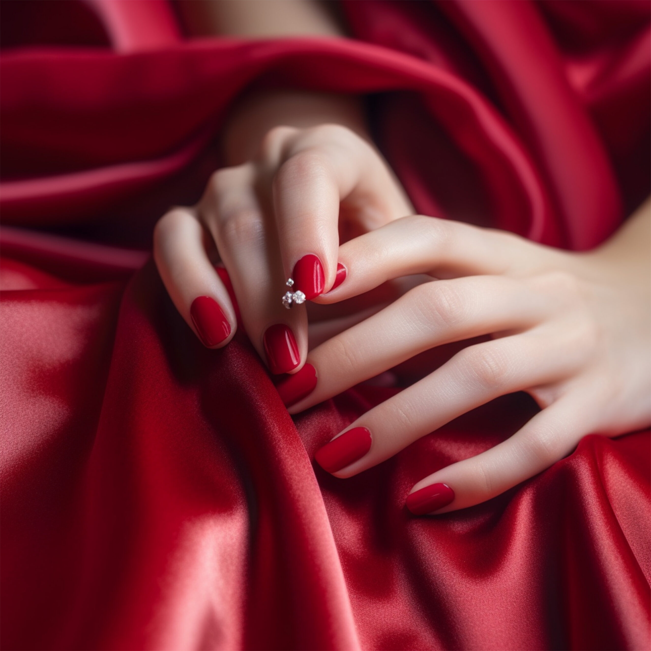 Closeup Shot of a Female's Hand with Beautiful Nails